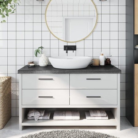 Encimera de baño madera tratada marrón oscuro 100x40x(2-6) cm de vidaXL, Encimeras - Ref: Foro24-3156226, Precio: 76,16 €, De...