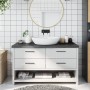 Encimera de baño madera tratada marrón oscuro 100x40x(2-6) cm de vidaXL, Encimeras - Ref: Foro24-3156226, Precio: 76,16 €, De...