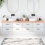 Encimera baño madera maciza tratada marrón claro 220x60x(2-6)cm de vidaXL, Encimeras - Ref: Foro24-3156184, Precio: 198,28 €,...