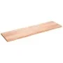 Badezimmerarbeitsplatte aus hellbraun behandeltem Massivholz, 220 x 60 x (2–6) cm von vidaXL, Arbeitsplatten - Ref: Foro24-31...