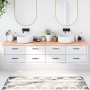 Encimera baño madera maciza tratada marrón claro 220x50x(2-6)cm de vidaXL, Encimeras - Ref: Foro24-3156182, Precio: 171,29 €,...