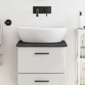 Badezimmerarbeitsplatte aus dunkelbraun behandeltem Massivholz, 40 x 40 x 2 cm von vidaXL, Arbeitsplatten - Ref: Foro24-31561...