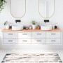 Encimera baño madera maciza tratada marrón claro 220x60x(2-4)cm de vidaXL, Encimeras - Ref: Foro24-3156183, Precio: 168,72 €,...