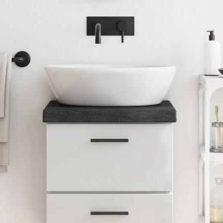 Encimera de baño madera tratada marrón oscuro 40x40x(2-6) cm de vidaXL, Encimeras - Ref: Foro24-3156190, Precio: 36,72 €, Des...