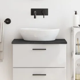 Encimera baño madera maciza tratada marrón oscuro 60x30x2 cm de vidaXL, Encimeras - Ref: Foro24-3156197, Precio: 36,41 €, Des...