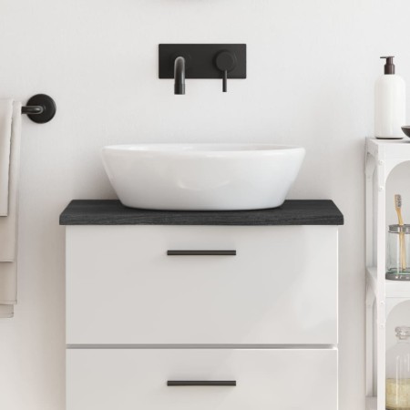 Encimera baño madera maciza tratada marrón oscuro 60x30x2 cm de vidaXL, Encimeras - Ref: Foro24-3156197, Precio: 37,63 €, Des...