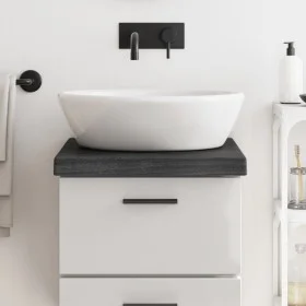 Encimera de baño madera tratada marrón oscuro 40x60x(2-6) cm de vidaXL, Encimeras - Ref: Foro24-3156196, Precio: 50,99 €, Des...