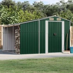Cobertizo de jardín acero galvanizado verde 277x279x179 cm de vidaXL, Cobertizos - Ref: Foro24-3188287, Precio: 423,54 €, Des...