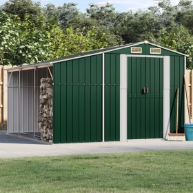 Cobertizo de jardín acero galvanizado verde 277x279x179 cm de vidaXL, Cobertizos - Ref: Foro24-3188287, Precio: 446,55 €, Des...