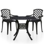 Mesa y sillas de bistró 3 piezas aluminio fundido negro de vidaXL, Conjuntos de jardín - Ref: Foro24-3070587, Precio: 506,51 ...
