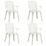 Mesa y sillas de bistró 5 piezas aluminio fundido blanco de vidaXL, Conjuntos de jardín - Ref: Foro24-3070615, Precio: 731,54...