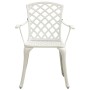 Mesa y sillas de bistró 5 piezas aluminio fundido blanco de vidaXL, Conjuntos de jardín - Ref: Foro24-3070615, Precio: 731,54...
