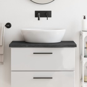 Encimera baño madera maciza tratada marrón oscuro 80x40x(2-4)cm de vidaXL, Encimeras - Ref: Foro24-3156213, Precio: 67,38 €, ...