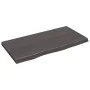 Badezimmerarbeitsplatte aus dunkelbraun behandeltem Massivholz, 80 x 40 x (2-4) cm von vidaXL, Arbeitsplatten - Ref: Foro24-3...