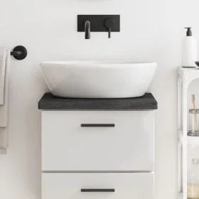 Encimera baño madera maciza tratada marrón oscuro 40x40x(2-4)cm de vidaXL, Encimeras - Ref: Foro24-3156189, Precio: 37,01 €, ...