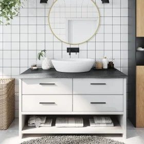 Dark brown treated wood bathroom countertop 100x60x(2-4) cm by vidaXL, Countertops - Ref: Foro24-3156231, Price: 84,60 €, Dis...