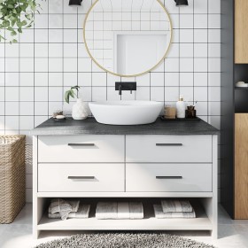 Encimera de baño madera tratada marrón oscuro 100x60x(2-4) cm de vidaXL, Encimeras - Ref: Foro24-3156231, Precio: 85,69 €, De...