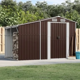 Cobertizo de jardín acero galvanizado marrón 277x192,5x179 cm de vidaXL, Cobertizos - Ref: Foro24-3188295, Precio: 347,72 €, ...
