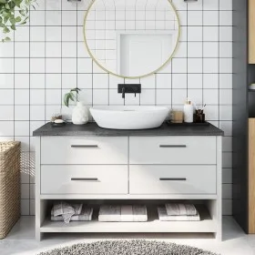 Dark brown treated wood bathroom countertop 100x30x(2-4) cm by vidaXL, Countertops - Ref: Foro24-3156222, Price: 50,76 €, Dis...
