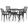 Mesa y sillas de bistró 5 piezas aluminio fundido negro de vidaXL, Conjuntos de jardín - Ref: Foro24-3070611, Precio: 715,28 ...