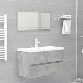 Juego de muebles de baño madera de ingeniería gris hormigón de vidaXL, Muebles de baño - Ref: Foro24-3071598, Precio: 206,21 ...