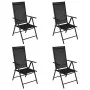 Garden dining set 5 pieces aluminum and black textilene by vidaXL, Garden sets - Ref: Foro24-3070656, Price: 277,99 €, Discou...
