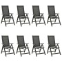 Juego de comedor para jardín 9 piezas aluminio gris antracita de vidaXL, Conjuntos de jardín - Ref: Foro24-3070641, Precio: 8...