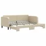 Trundle sofa bed cream fabric 80x200 cm by vidaXL, Beds and slatted bases - Ref: Foro24-3196815, Price: 238,61 €, Discount: %