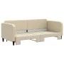 Trundle sofa bed cream fabric 80x200 cm by vidaXL, Beds and slatted bases - Ref: Foro24-3196815, Price: 238,61 €, Discount: %