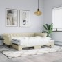 Sofá con cama nido cuero sintético crema 90x200 cm de vidaXL, Camas y somieres - Ref: Foro24-3197725, Precio: 276,00 €, Descu...
