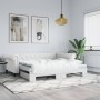 Sofá con cama nido cuero sintético blanco 90x200 cm de vidaXL, Camas y somieres - Ref: Foro24-3197724, Precio: 300,62 €, Desc...