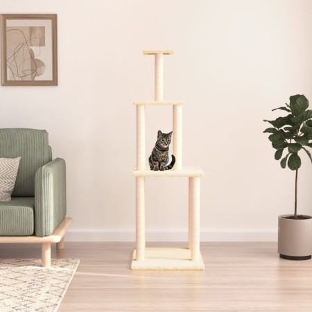Rascador para gatos con postes de sisal color crema 149 cm en Mobiliario para gatos | Comprar online en Foru.es