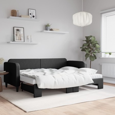 Sofá cama nido con colchón tela negro 80x200 cm de vidaXL, Camas y somieres - Ref: Foro24-3196831, Precio: 417,55 €, Descuent...