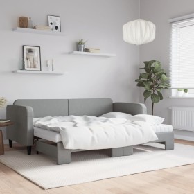 Sofá cama nido con colchón tela gris claro 80x200 cm de vidaXL, Camas y somieres - Ref: Foro24-3196829, Precio: 416,51 €, Des...