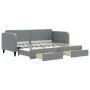 Ausziehbares Schlafsofa mit Schubladen aus hellgrauem Stoff, 80 x 200 cm von vidaXL, Betten und Lattenroste - Ref: Foro24-319...