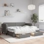 Sofá cama nido con cajones tela gris oscuro 80x200 cm de vidaXL, Camas y somieres - Ref: Foro24-3196866, Precio: 455,49 €, De...