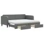 Ausziehbares Schlafsofa mit Schubladen aus dunkelgrauem Stoff, 80 x 200 cm von vidaXL, Betten und Lattenroste - Ref: Foro24-3...