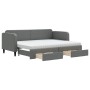 Sofá cama nido con cajones tela gris oscuro 80x200 cm de vidaXL, Camas y somieres - Ref: Foro24-3196866, Precio: 455,49 €, De...