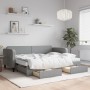 Sofá cama nido con cajones tela gris claro 80x200 cm de vidaXL, Camas y somieres - Ref: Foro24-3196865, Precio: 453,24 €, Des...