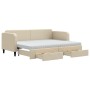 Sofá cama nido con cajones tela color crema 80x200 cm de vidaXL, Camas y somieres - Ref: Foro24-3196869, Precio: 451,38 €, De...