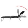 Tumbona plegable de acero con cojín de cabeza acero negra de vidaXL, Tumbonas - Ref: Foro24-41482, Precio: 86,33 €, Descuento: %
