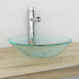 Lavabo vidrio templado transparente 42 cm de vidaXL, Lavabos - Ref: Foro24-142229, Precio: 50,84 €, Descuento: %