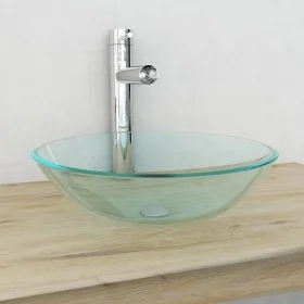 Waschbecken aus transparentem gehärtetem Glas, 42 cm. von vidaXL, Sinkt - Ref: Foro24-142229, Preis: 51,12 €, Rabatt: %