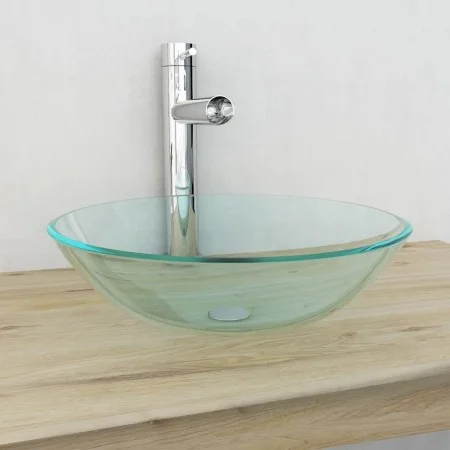 Waschbecken aus transparentem gehärtetem Glas, 42 cm. von vidaXL, Sinkt - Ref: Foro24-142229, Preis: 51,12 €, Rabatt: %