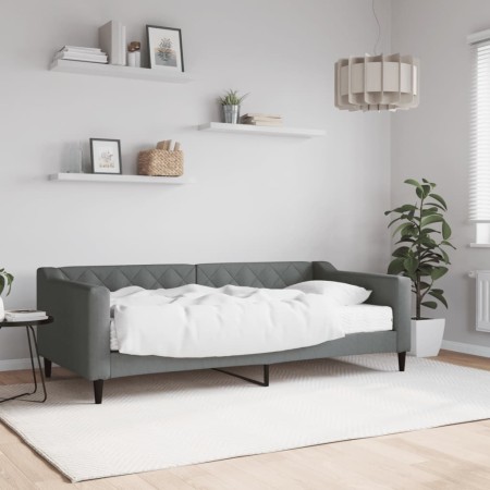Sofá cama con colchón tela gris oscuro 90x190 cm de vidaXL, Camas y somieres - Ref: Foro24-3197419, Precio: 319,04 €, Descuen...