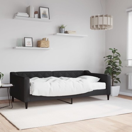 Sofá cama con colchón tela negro 90x190 cm de vidaXL, Camas y somieres - Ref: Foro24-3197420, Precio: 311,32 €, Descuento: %