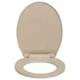 Toilettendeckel mit Soft-Close-Funktion, schnell lösbar, oval, beige von vidaXL, Toiletten- und Bidetsitze - Ref: Foro24-1458...