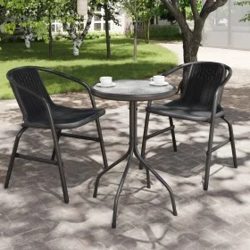 Mesa de jardín de acero gris antracita Ø50x71 cm de vidaXL, Mesas de jardín - Ref: Foro24-316823, Precio: 40,96 €, Descuento: %