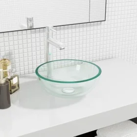 Lavabo de vidrio templado transparente 30x12 cm de vidaXL, Lavabos - Ref: Foro24-345235, Precio: 43,45 €, Descuento: %