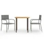 Juego de comedor de jardín 3 pzas ratán sintético gris de vidaXL, Conjuntos de jardín - Ref: Foro24-3072488, Precio: 183,41 €...